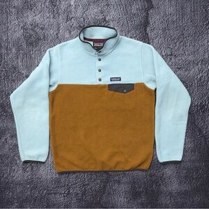Patagonia Women’s Lightweight Synchilla Snap-T Pullover Size S Blue & Brown